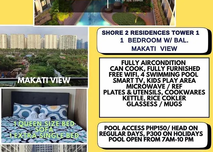 Legit Staycation At Shore 2 Residences Tower 1 Near Moa, Picc, Starcity, World Trade, Smx, Moa Arena & Naia 123 Appartement *